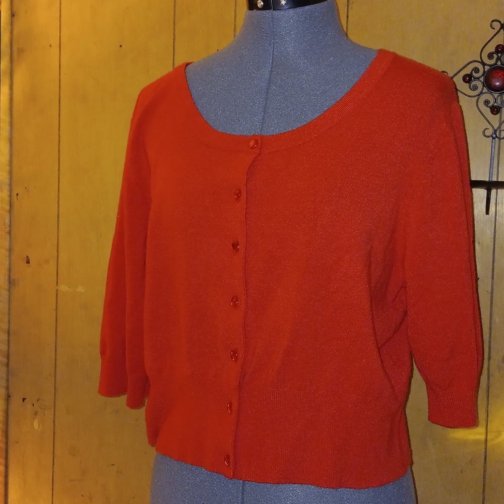 Ashley Stewart Bold Red Knit Top